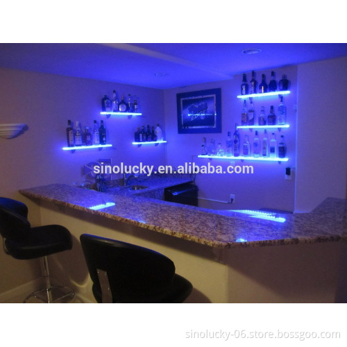 Wall Mounted LED Lighted Liquor Bottle Shelf: 2'L. Brand New